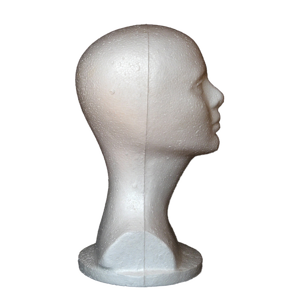 Happydeer 12 Styrofoam Wig Head - Foam Mannequin Wig Stand and Holder -  Style, Model And Display Hair, Hats and Hairpieces - For Home, Salon and  Travel,White Pack of 1 